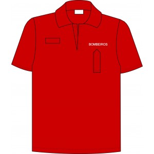 POLO PIQUÉ M/M 3 BOT VERMELHO BOMBEIRO *